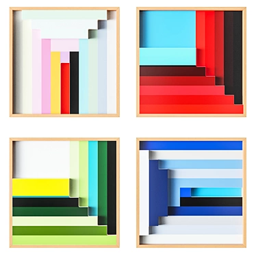 Colorblock Lacquer Square Dimensional Wall Art by Margo Selby