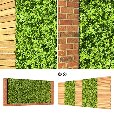 3D Green Wall with Hedge 3D model image 1 