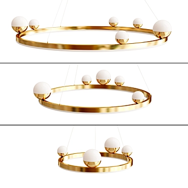 Luxe Brass Acrylic Pendant Lights 3D model image 1 