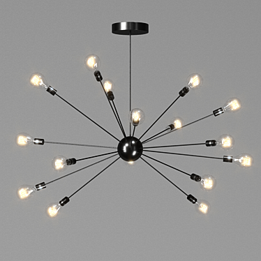 Industrial LED Chandelier Loft Lighting 3D model image 1 