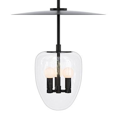 Modern Brass Bell Pendant Lamp 3D model image 1 