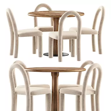 Elegant Dining Set: Temi Chair & Round Table 3D model image 1 