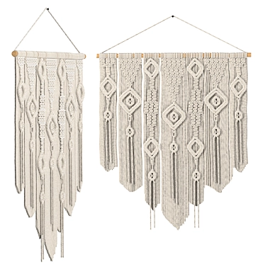 Wall Hanging Macramé Art 3D model image 1 