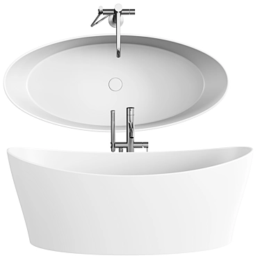 Rivea Maila Freestanding Bath, Easy-Care White 3D model image 1 