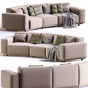 Marechiaro Curved Sofa - Italian Elegance 3D model image 1 