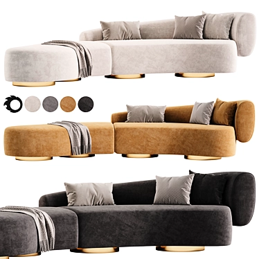 Modern Luxury Repose Chaise Sofa 3D model image 1 