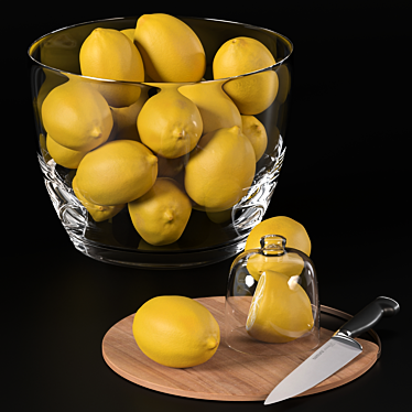 Decorative set for the kitchen, lemons