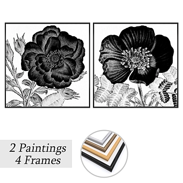 Artwork Set with Multiple Frames 3D model image 1 