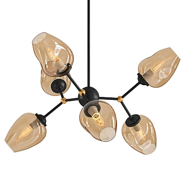  Modern Steel Loft Chandelier 3D model image 1 