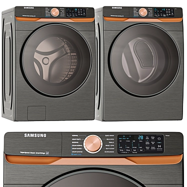 Elegant Samsung Washer & Dryer 3D model image 1 