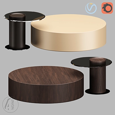 Modern Minimalist Coffee Table Set 3D model image 1 