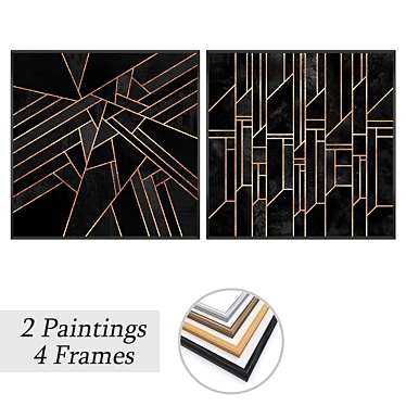 Artwork Set with Multiple Frames 3D model image 1 