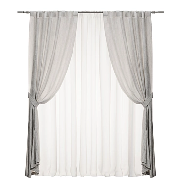 Adaptable Curtain with Tieback 3D model image 1 