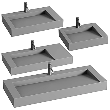 Badeloft Wall Mount Sinks Set 3D model image 1 