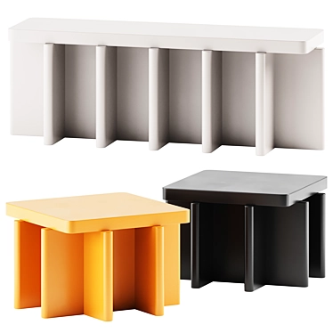 Modern Portego Coffee Table Set 3D model image 1 