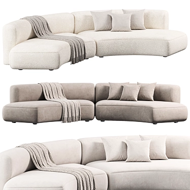 Modern Curved COSY Sofa Set 3D model image 1 