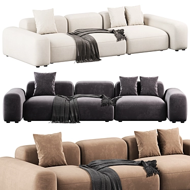 Customizable Modular Sofa Lapis 296 3D model image 1 