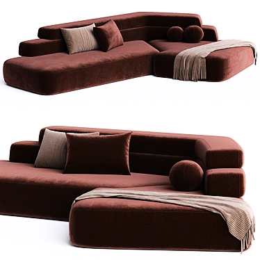 RIFT Sofa: Stylish Contemporary Elegance 3D model image 1 