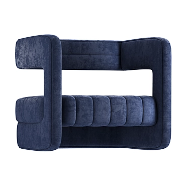 Elegant Velvet Tufted Armchair 3D model image 1 