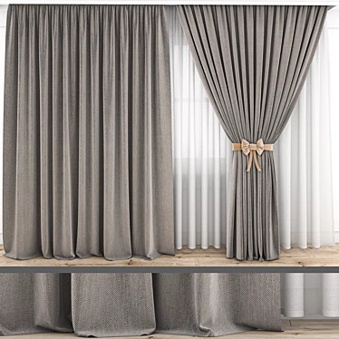 Modern Curtain Model 3D Sketch 3D model image 1 