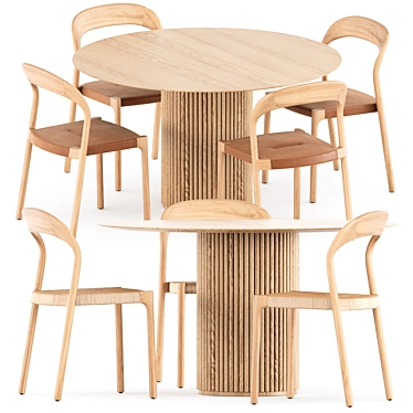  Elegant Ticino Chairs & Palais Royal Table 3D model image 1 