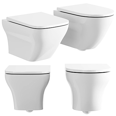 Modern Wall-Mounted Washdown Toilets 3D model image 1 