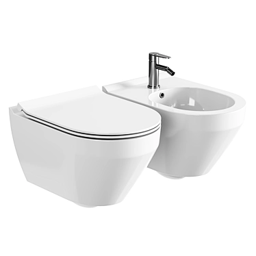 Elegant Cersanit Crea Oval Toilet 3D model image 1 