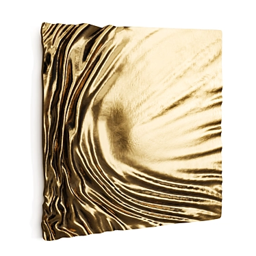 Metal Wave Wall Art Panel 3D model image 1 