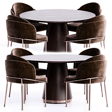 Modern Dining Set with Accessories 3D model image 1 