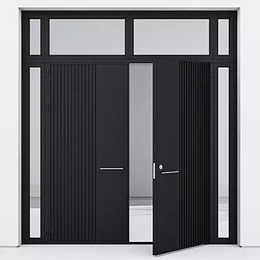 Sleek Aluminum Door Design 3D model image 1 