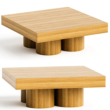 Podio Warm Wood Coffee Table 3D model image 1 