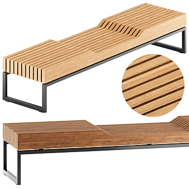 Vestre PORTO Bench 403, 240cm 3D model image 1 