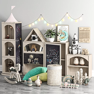 Castle Bookcase Children's Furnishing 3D model image 1 