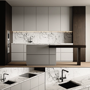 Modern Kitchen 3D Model Files 3D model image 1 