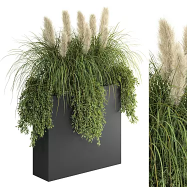 Pampas Grass Metal Planter Outdoor 3D model image 1 