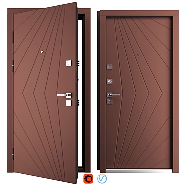 Iris (Abvehr) Steel Entry Door 3D model image 1 