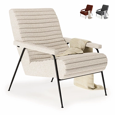 Elegant Kensington Armchair in Boucle Fabric 3D model image 1 