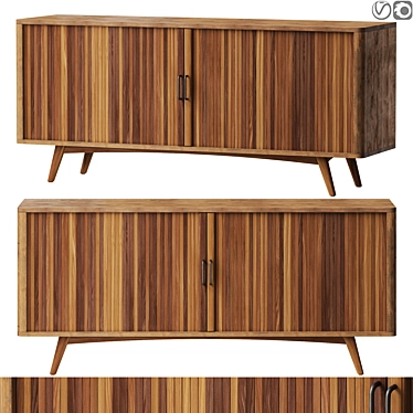 Modern Damiel Sideboard: 9350 Polygons 3D model image 1 