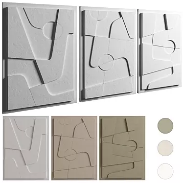 Elegant Decorative Panel Set 3D model image 1 