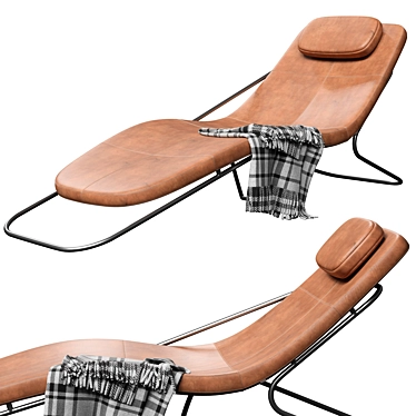 Modern Wireflow Chaise Lounge 3D model image 1 