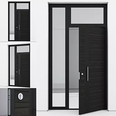 Sleek Aluminium Door Design 3D model image 1 