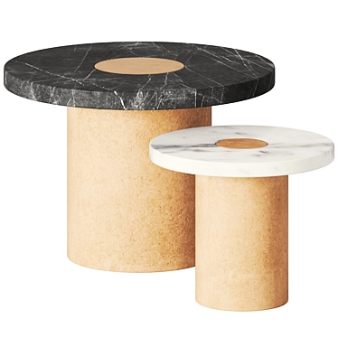 Sintra Stone Concrete Accent Tables 3D model image 1 