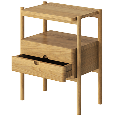 Sleek Appeal Bedside Table 3D model image 1 