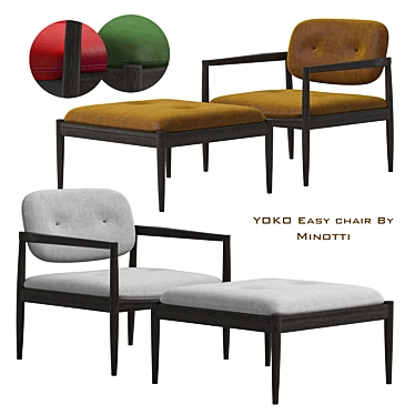 Modern YOKO Easy Chair - Minotti 3D model image 1 