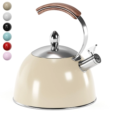 Sleek Stainless Tea Kettle 3D model image 1 