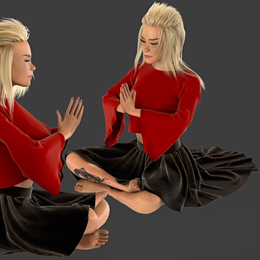 Yoga Girl 002 Print Poster 3D model image 1 