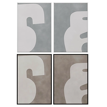 Modern Abstract Diptych Artworks 3D model image 1 