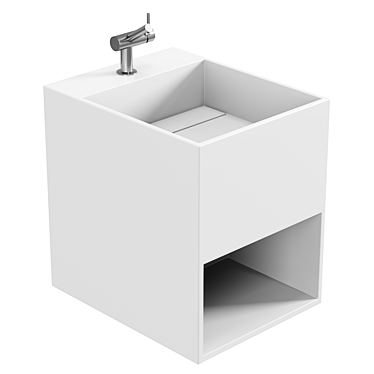 Cosmic Compact White Washbasin 3D model image 1 