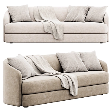 Elegant Covent 3-Seater Sofa 3D model image 1 