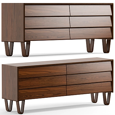 Modernica Bentwood Double Wide Dresser 3D model image 1 